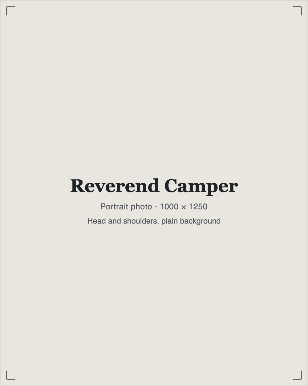 Reverend Camper, pastor of St. Mark's